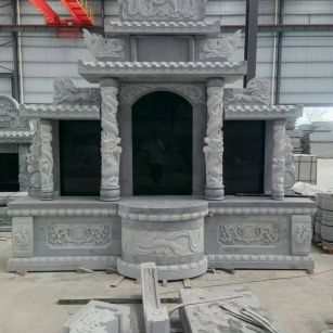 甘肃 芝麻灰高档墓碑，土墓，可定制