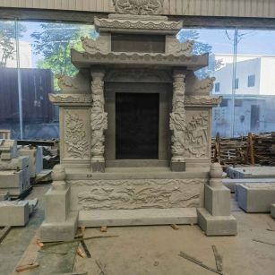 甘肃 芝麻灰高档墓碑、土墓，一套也支持定做