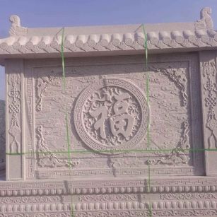 甘肃 芝麻白花岗岩屏风，照壁，影壁