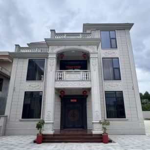 甘肃 芝麻白石材别墅干挂案例展示