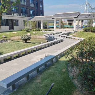 甘肃 芝麻灰小区坐凳&栏杆安装效果