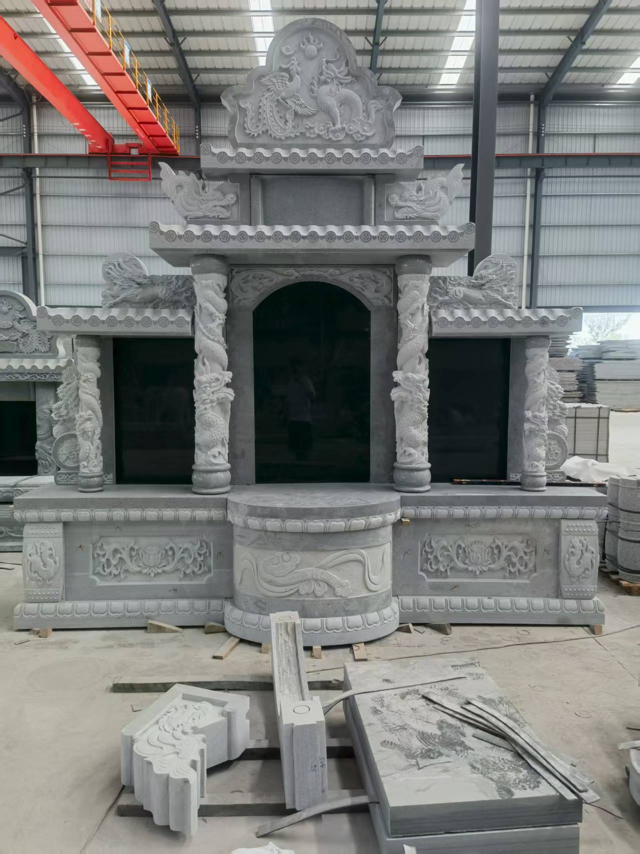 甘肃 芝麻灰高档墓碑，土墓，可定制