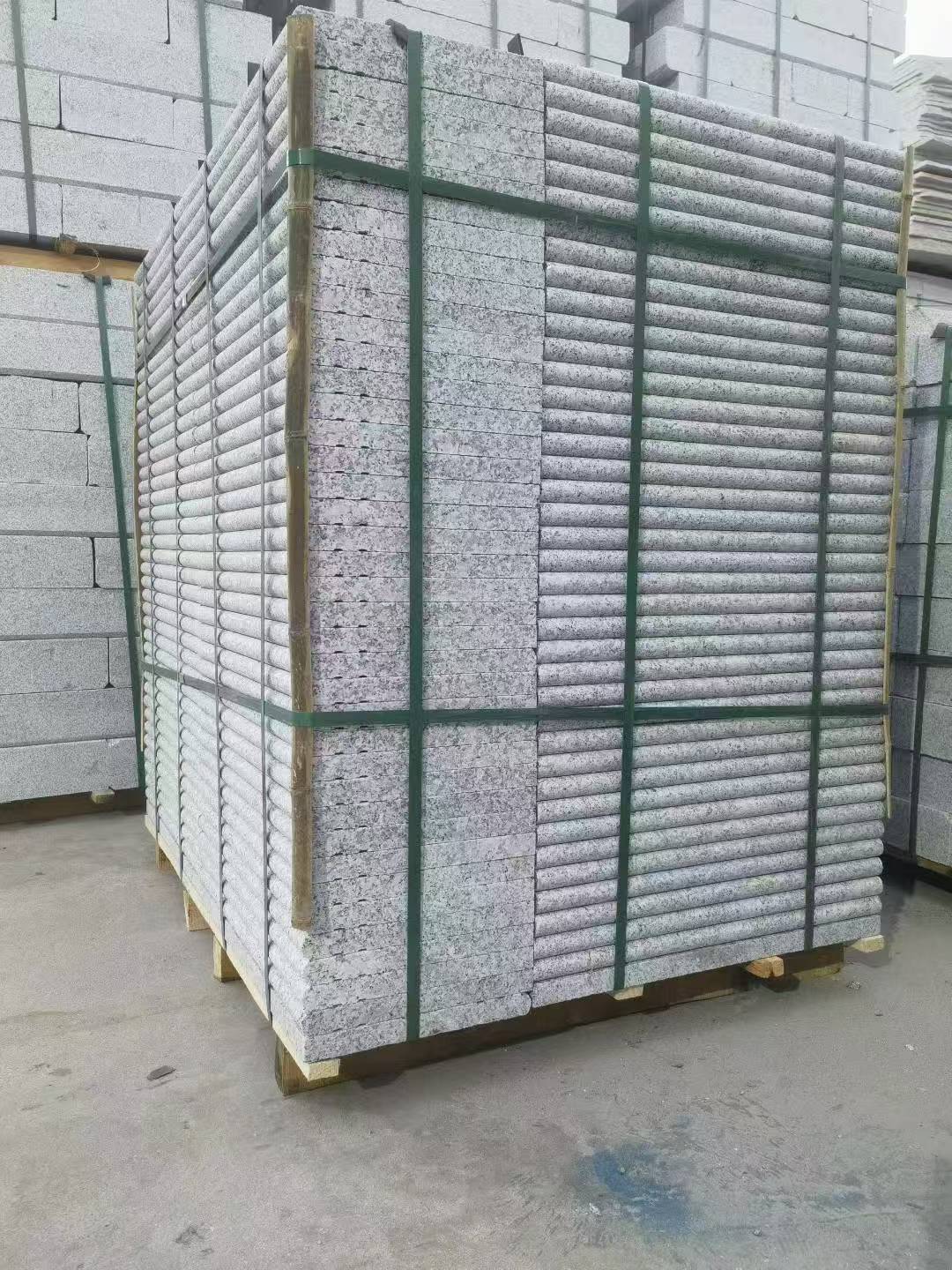 甘肃 芙蓉白3公分厚磨圆边、拉槽，楼梯踏步